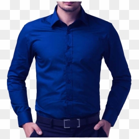 Long Sleeve Shirt Png - Royal Blue Formal Shirt, Transparent Png - man dress png