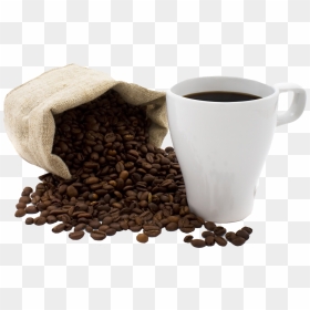 Cup Of Coffee And Spilled Coffee Beans Png, Transparent Png - tea coffee png