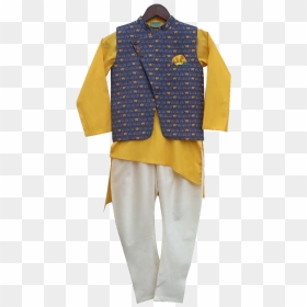 Designer Dress Elephant Print Nehru Jacket With Asymmetric - Bermuda Shorts, HD Png Download - kurta png