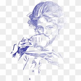 Woman Drinking Coffee Or Tea 01 Clip Arts - Drinking With My Neighbours, HD Png Download - tea coffee png