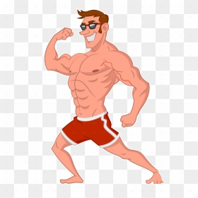 Muscle Pose Png - Transparent Body Builder Cartoon Png, Png Download - caricature body png