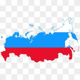 File Flag Map Of - Russia Flag Map Transparent, HD Png Download - world map blue png transparent background
