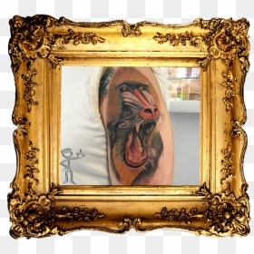 Antique Gold Frame Png, Transparent Png - colour arm tattoo png