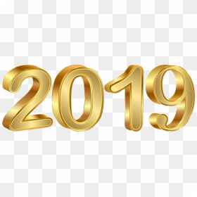 2019 Clipart Transparent Clipart Black And White Stock - 2019 Golden Logo Png, Png Download - happy new year 3d png