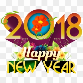 2018 Red Transparent Png Clip Art Logo Free Downlaods - Transparent 2018 Png, Png Download - happy new year 3d png