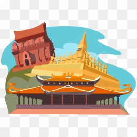 Vector Illustration Of Pha That Luang, Vientiane, Laos, - Laos Vector Png, Transparent Png - temples png