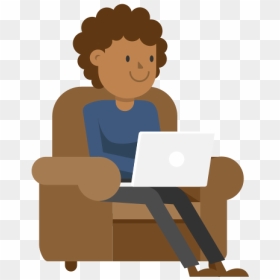 Man Sitting Png Illustration, Transparent Png - man with laptop png