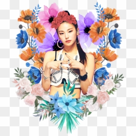#kpop #idol #flower #florel #itzy #yeji #itzyyeji - Tropical Watercolor Bouquet 10, HD Png Download - florel png