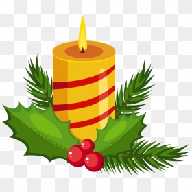 Christmas Holly Candle Png - Christmas Candle And Holly, Transparent Png - candel png