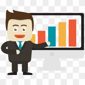 Businessman Pointing To Graph On Monitor Clip Arts - Businessman Clipart, HD Png Download - moniter png