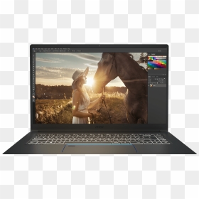 Faster Performance When Opening 4k Raw File And Work - Beautiful Young Woman Horse Stock, HD Png Download - laptop frame png