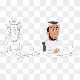 Png Arab Man Clip Art, Transparent Png - man with laptop png