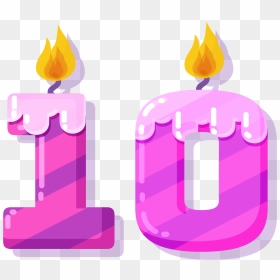 10 Number Png Photo - 10 Candle Transparent Png, Png Download - candel png