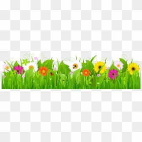 Clip Art Grass With Flowers, HD Png Download - flowers borders png images