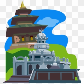 Vector Illustration Of Sagar Shiv Mandir Hindu Temple, - Shiv Temple Cartoon Png, Transparent Png - temples png