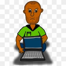 Overwhelmed Man With Laptop - Laptop, HD Png Download - man with laptop png