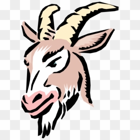 Vector Illustration Of Cartoon Billy Goat With Horns - Free Cartoon Goat Head, HD Png Download - goat images png