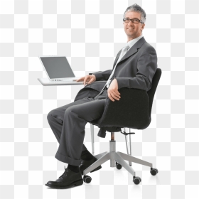 Man Looking At Laptop - Sitting Man With Laptop Png, Transparent Png - man with laptop png