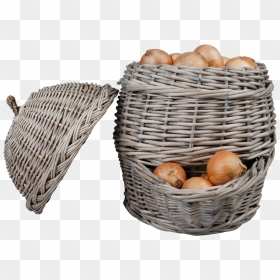 Onion Basket Grey - Panier Pommes De Terre, HD Png Download - vegetable basket png