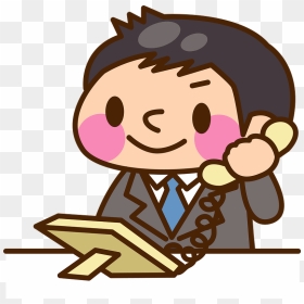 Business Man Call Clipart - 無料 イラスト 電話 応対, HD Png Download - call clipart png