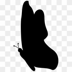 Butterfly Side View Black Silhouette Shape - Svg Silhouette Images Butterfly, HD Png Download - butterfly hd png