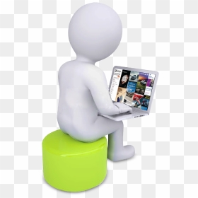 Sitting, HD Png Download - man with laptop png