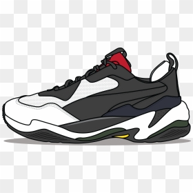 Puma Thunder Spectra "black/whte" - Puma Thunder Spectra Black White, HD Png Download - puma shoes png