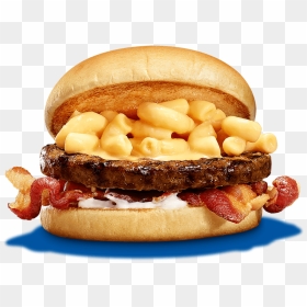 Cheesy Pasta & Bacon Burger - Pasta Burger, HD Png Download - burger png hd