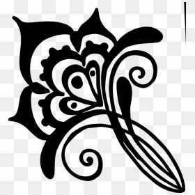Mehndi Drawing, HD Png Download - white flower swirl vector png