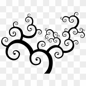 Swirling Tree Vector Clip Art - Tree Flourish, HD Png Download - white flower swirl vector png
