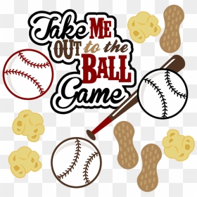 Clipart Baseball Game Picture Black And White Stock - Baseball Take Me Out To The Ball Game, HD Png Download - bat ball png