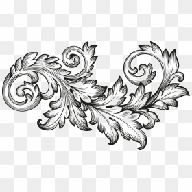 Vector Stock Scroll Engraving Acanthus Transprent Png - Baroque Ornaments, Transparent Png - white flower swirl vector png