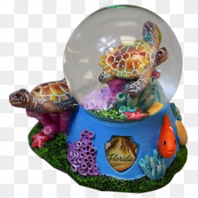 H3055-99 Sea Turtle 45mm Snow Globe W/shield - Sea Turtle, HD Png Download - globe in hand png