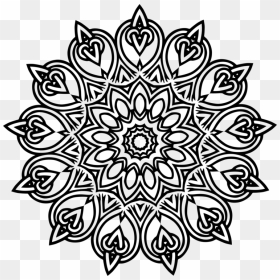 Line Art,flora,symmetry - Rangoli Designs Black And White, HD Png Download - white flower swirl vector png