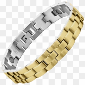Stainless Steel Men"s Bracelet With Gold Plated Outer - Bracelet For Men Transparent, HD Png Download - gold bracelet png