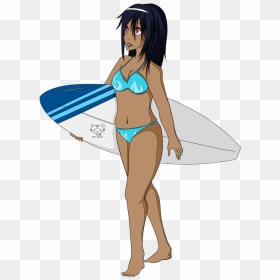Surfing Png File - Black Surfer Girl Cartoon, Transparent Png - surfing png