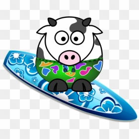Surfing Cow Vector Image - Cow Cilpart, HD Png Download - surfing png