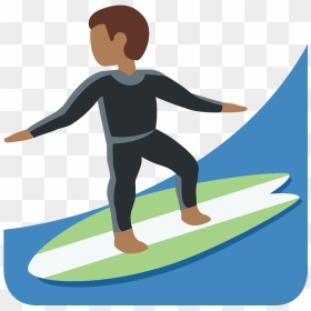 Man Surfing Emoji Clipart - Dibujos Faciles De Deportes Acuáticos, HD Png Download - surfing png