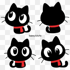 Draw Chibi Black Cat, HD Png Download - kawaii cat png