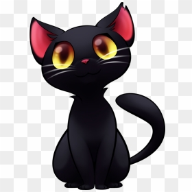 Thumb Image - Cute Black Cat Drawing, HD Png Download - kawaii cat png