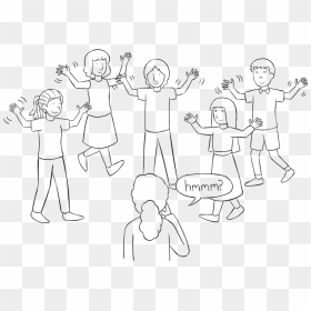 Group Of People Walking With Their Hands In The Air, HD Png Download - person looking png