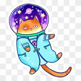 💖not My Art💖 Space Cat Kawaii Cat Spacecat Freetoe - Space Cat Sticker, HD Png Download - kawaii cat png