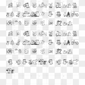 Peppa Pig Black And White All Characters, HD Png Download - peppa pig characters png