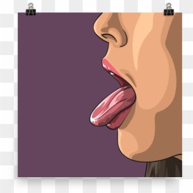 Printed Watercolour Hot Girl Poster Of A Sexy Woman - Tongue, HD Png Download - hot woman png