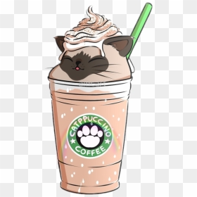 Starbucks Clipart Cat - Kawaii Starbucks, HD Png Download - kawaii cat png