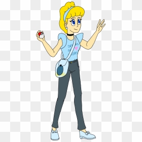 Cinderella As A Pokemon Trainer - Cartoon, HD Png Download - pokemon trainer png