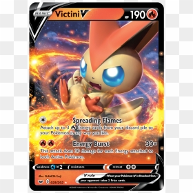 Victini V Pokemon Card, HD Png Download - pokemon cards png