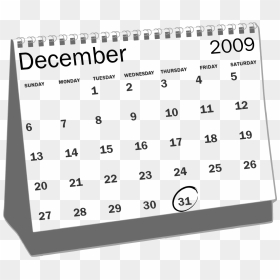 December Calendar Clipart Black And White, HD Png Download - 1st png