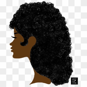 Queenevesociety Long Afro Hair Silhouette - Long Curly Hair Silhouette Clipart, HD Png Download - crazy hair png