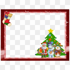 Moldura De Natal Noel Imprimir[1] - Fazer Um Convite De Natal, HD Png Download - molduras de natal png